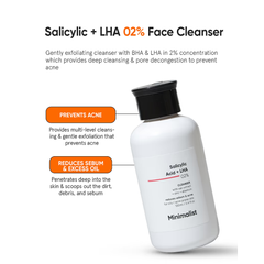 Minimalist 2% Salicylic Acid + LHA Face Cleanser - 100ml