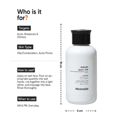 Minimalist 2% Salicylic Acid + LHA Face Cleanser - 100ml
