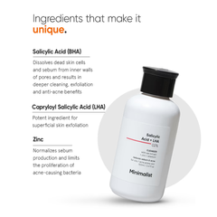 Minimalist 2% Salicylic Acid + LHA Face Cleanser - 100ml