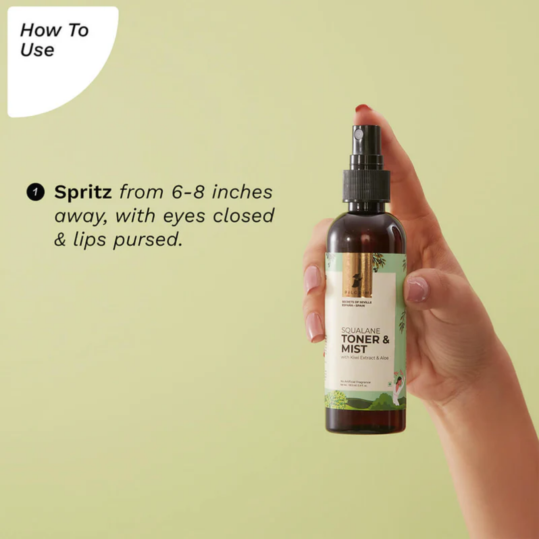 Pilgrim Squalane Toner & Mist for Glowing Skin Oily Acne Prone Dry Skin