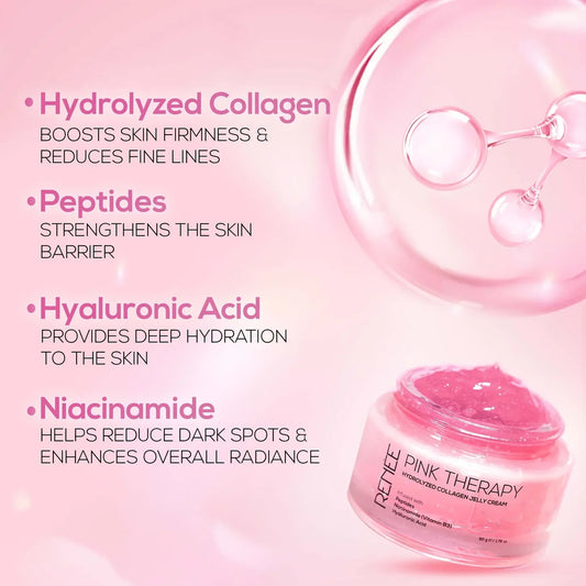 RENEE Pink Therapy Hydrolyzed Collagen Jelly Cream.
