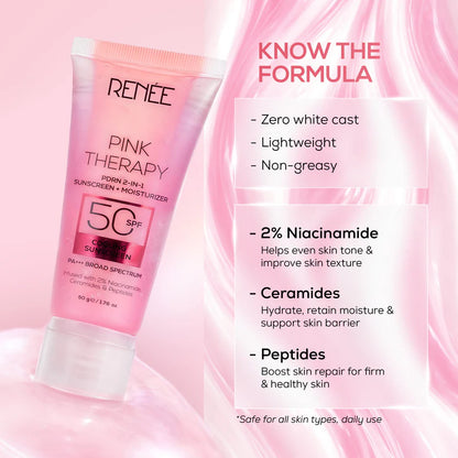RENEE Pink Therapy PDRN 2-In-1 Sunscreen + Moisturizer.