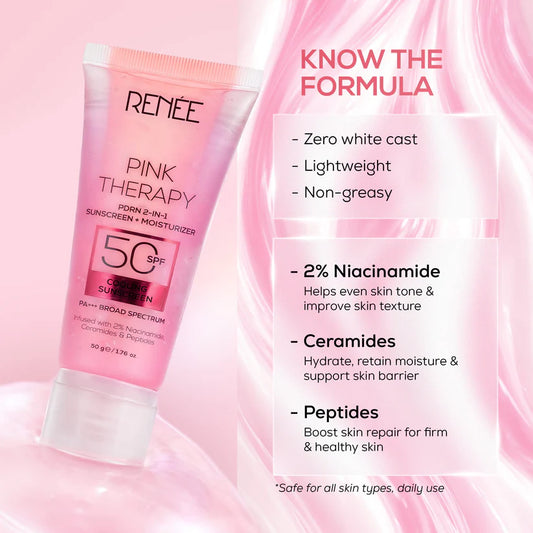 RENEE Pink Therapy PDRN 2-In-1 Sunscreen + Moisturizer.
